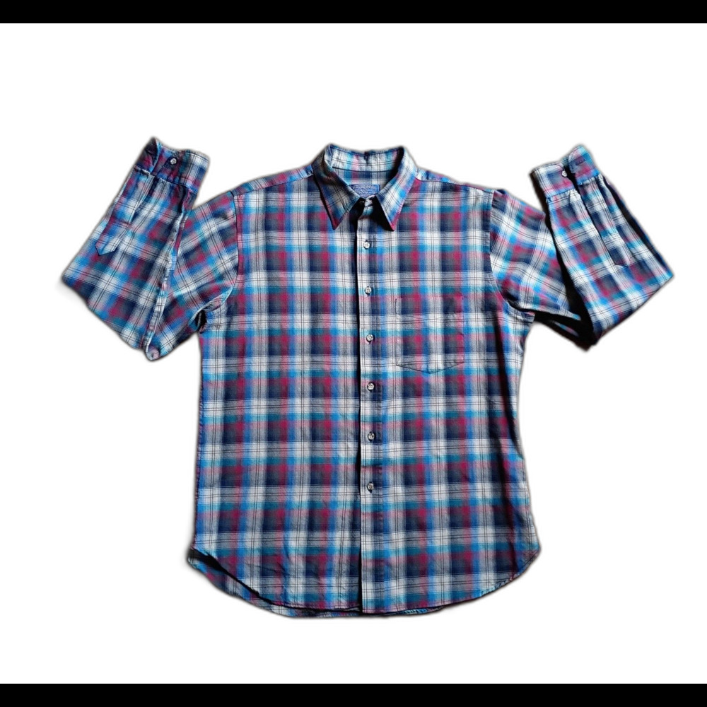 Pendleton Sir Pendleton Virgin Wool Plaid Shirt Men's Large